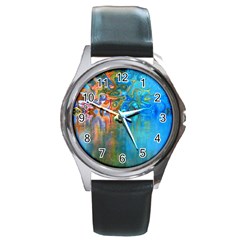 Background Texture Structure Round Metal Watch