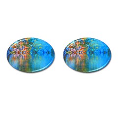 Background Texture Structure Cufflinks (oval) by Amaryn4rt