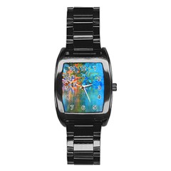 Background Texture Structure Stainless Steel Barrel Watch by Amaryn4rt