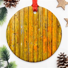 Background Wood Lath Board Fence Ornament (round) by Amaryn4rt