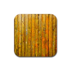 Background Wood Lath Board Fence Rubber Coaster (square)  by Amaryn4rt