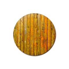 Background Wood Lath Board Fence Rubber Coaster (round)  by Amaryn4rt