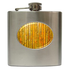 Background Wood Lath Board Fence Hip Flask (6 Oz)