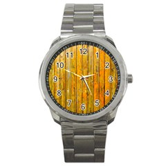 Background Wood Lath Board Fence Sport Metal Watch by Amaryn4rt