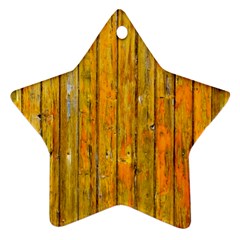 Background Wood Lath Board Fence Star Ornament (two Sides) by Amaryn4rt