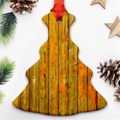 Background Wood Lath Board Fence Ornament (christmas Tree)  by Amaryn4rt