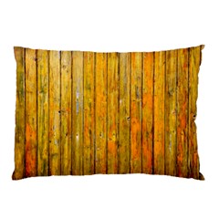 Background Wood Lath Board Fence Pillow Case (two Sides) by Amaryn4rt