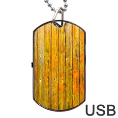 Background Wood Lath Board Fence Dog Tag Usb Flash (two Sides)