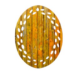 Background Wood Lath Board Fence Oval Filigree Ornament (two Sides) by Amaryn4rt