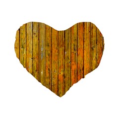 Background Wood Lath Board Fence Standard 16  Premium Heart Shape Cushions