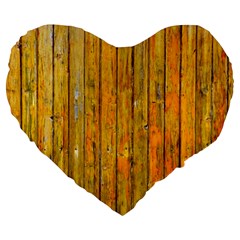 Background Wood Lath Board Fence Large 19  Premium Heart Shape Cushions