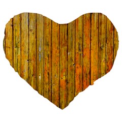 Background Wood Lath Board Fence Large 19  Premium Flano Heart Shape Cushions