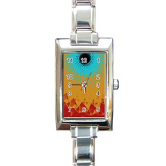 Bluesunfractal Rectangle Italian Charm Watch