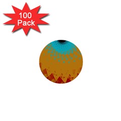 Bluesunfractal 1  Mini Buttons (100 Pack) 