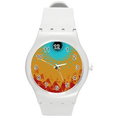 Bluesunfractal Round Plastic Sport Watch (m)