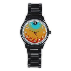 Bluesunfractal Stainless Steel Round Watch by digitaldivadesigns