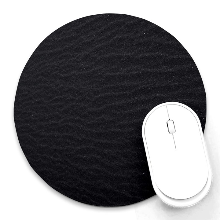 Black Pattern Sand Surface Texture Round Mousepads