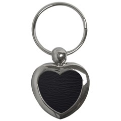 Black Pattern Sand Surface Texture Key Chains (heart) 