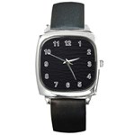 Black Pattern Sand Surface Texture Square Metal Watch Front