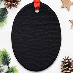 Black Pattern Sand Surface Texture Oval Ornament (two Sides)