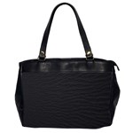 Black Pattern Sand Surface Texture Office Handbags (2 Sides)  Front