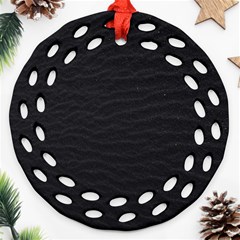 Black Pattern Sand Surface Texture Round Filigree Ornament (two Sides)