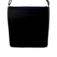 Black Pattern Sand Surface Texture Flap Messenger Bag (l) 