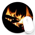 Bonfire Wood Night Hot Flame Heat Round Mousepads Front