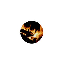 Bonfire Wood Night Hot Flame Heat 1  Mini Buttons