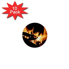 Bonfire Wood Night Hot Flame Heat 1  Mini Buttons (10 Pack)  by Amaryn4rt