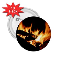 Bonfire Wood Night Hot Flame Heat 2 25  Buttons (10 Pack) 