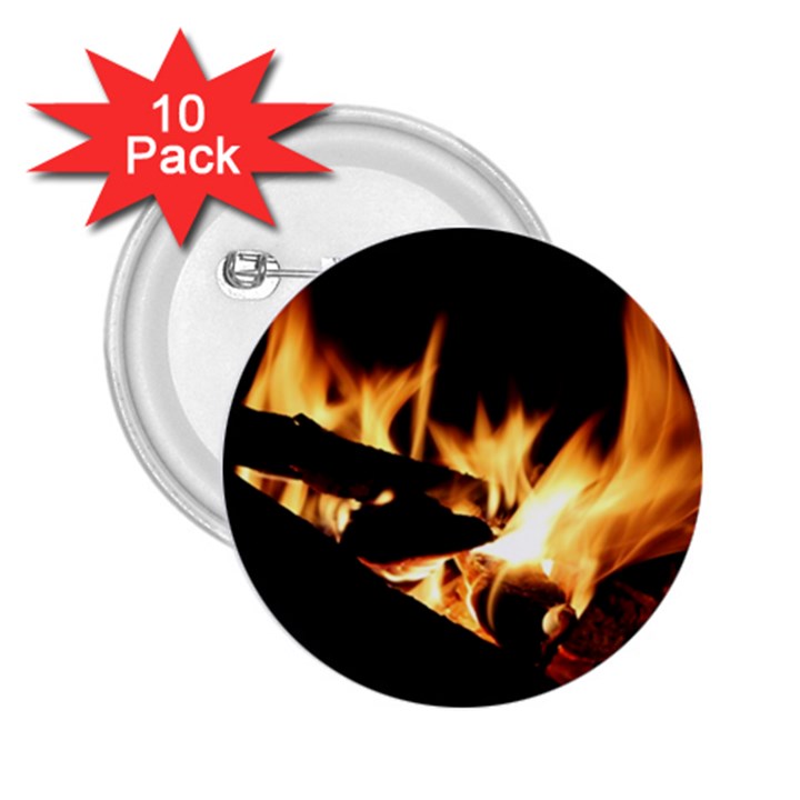 Bonfire Wood Night Hot Flame Heat 2.25  Buttons (10 pack) 