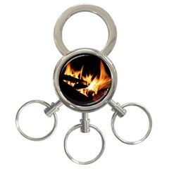 Bonfire Wood Night Hot Flame Heat 3-ring Key Chains by Amaryn4rt