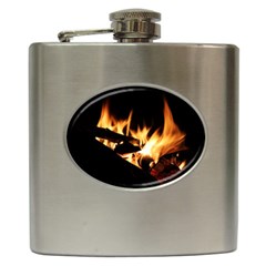 Bonfire Wood Night Hot Flame Heat Hip Flask (6 Oz)