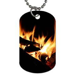 Bonfire Wood Night Hot Flame Heat Dog Tag (two Sides) by Amaryn4rt