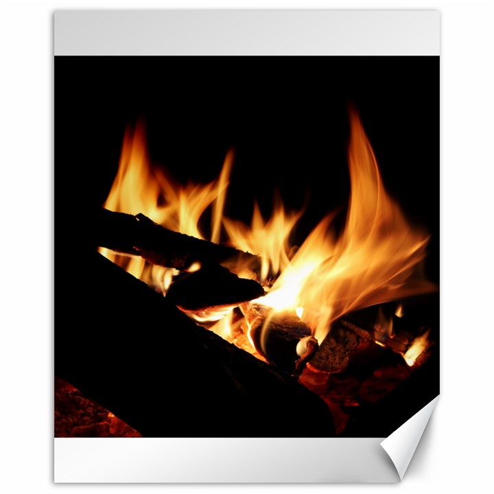 Bonfire Wood Night Hot Flame Heat Canvas 16  x 20  