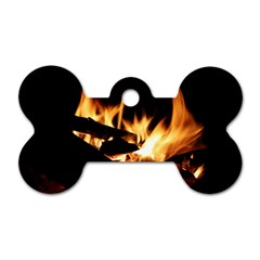 Bonfire Wood Night Hot Flame Heat Dog Tag Bone (two Sides)