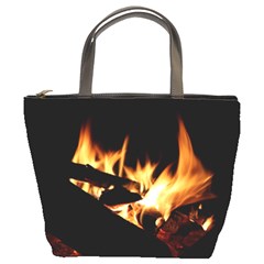 Bonfire Wood Night Hot Flame Heat Bucket Bags by Amaryn4rt