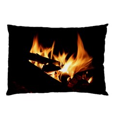 Bonfire Wood Night Hot Flame Heat Pillow Case by Amaryn4rt