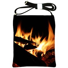 Bonfire Wood Night Hot Flame Heat Shoulder Sling Bags by Amaryn4rt