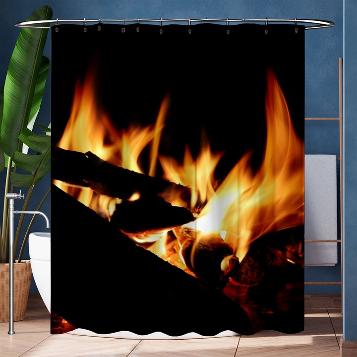 Bonfire Wood Night Hot Flame Heat Shower Curtain 60  x 72  (Medium) 