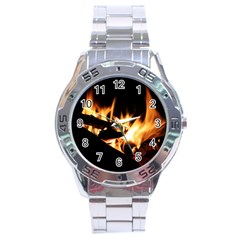 Bonfire Wood Night Hot Flame Heat Stainless Steel Analogue Watch