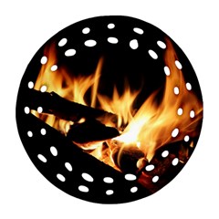 Bonfire Wood Night Hot Flame Heat Ornament (round Filigree)