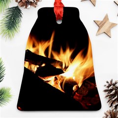 Bonfire Wood Night Hot Flame Heat Ornament (bell) by Amaryn4rt