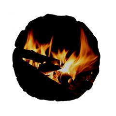 Bonfire Wood Night Hot Flame Heat Standard 15  Premium Flano Round Cushions