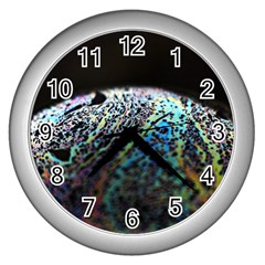 Bubble Iridescent Soap Bubble Wall Clocks (silver)  by Amaryn4rt