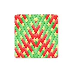 Christmas Geometric 3d Design Square Magnet