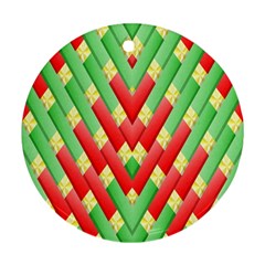 Christmas Geometric 3d Design Round Ornament (two Sides) by Amaryn4rt