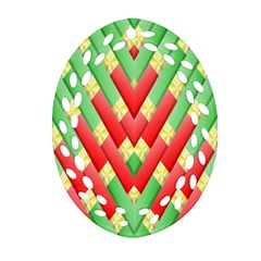 Christmas Geometric 3d Design Ornament (oval Filigree)