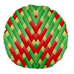 Christmas Geometric 3d Design Large 18  Premium Flano Round Cushions by Amaryn4rt